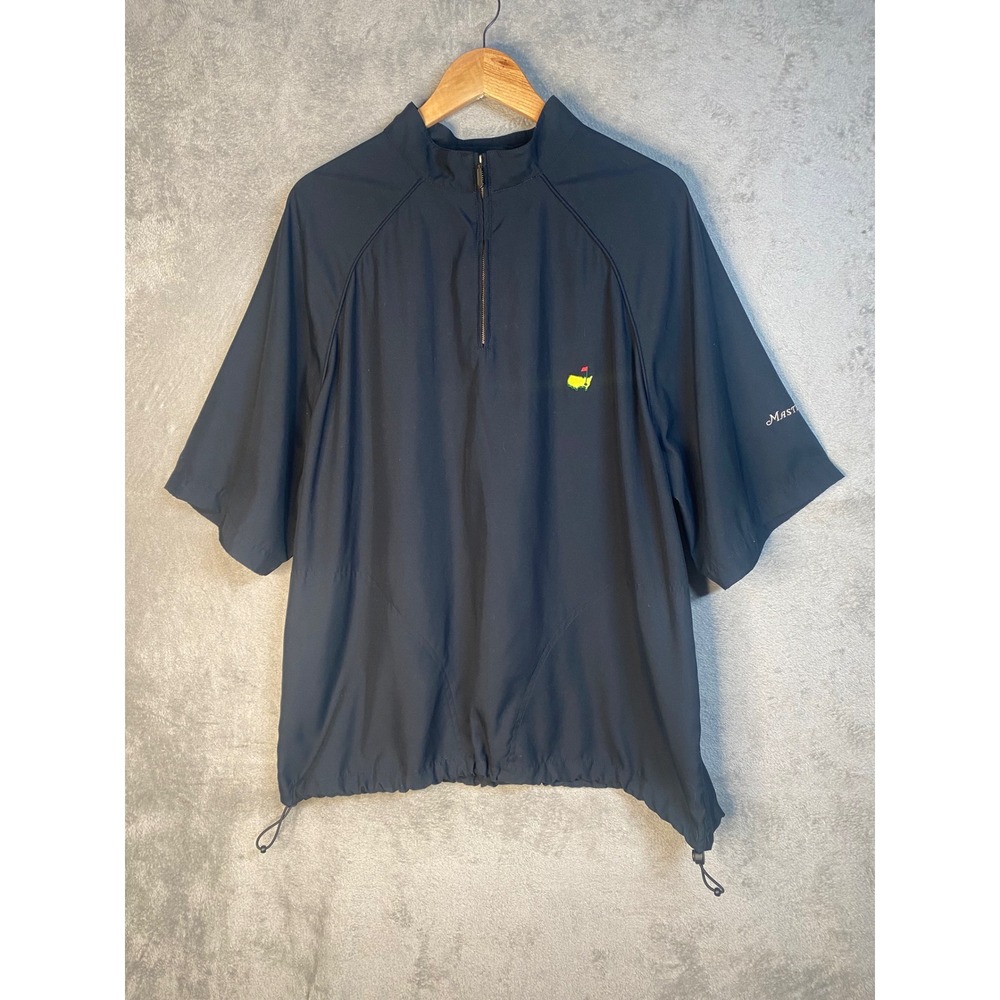 Masters Collection Windbreaker Pullover Mens XL Black 1/4 Zip Golf Performance